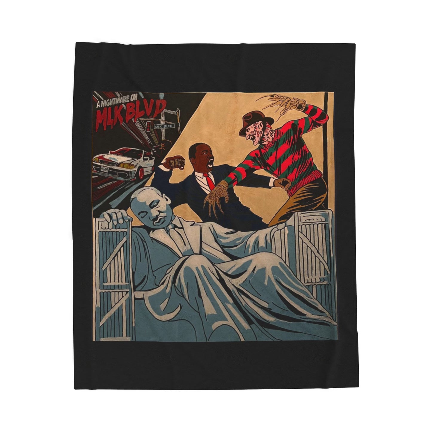Nightmare on MLK st Velveteen Plush Blanket