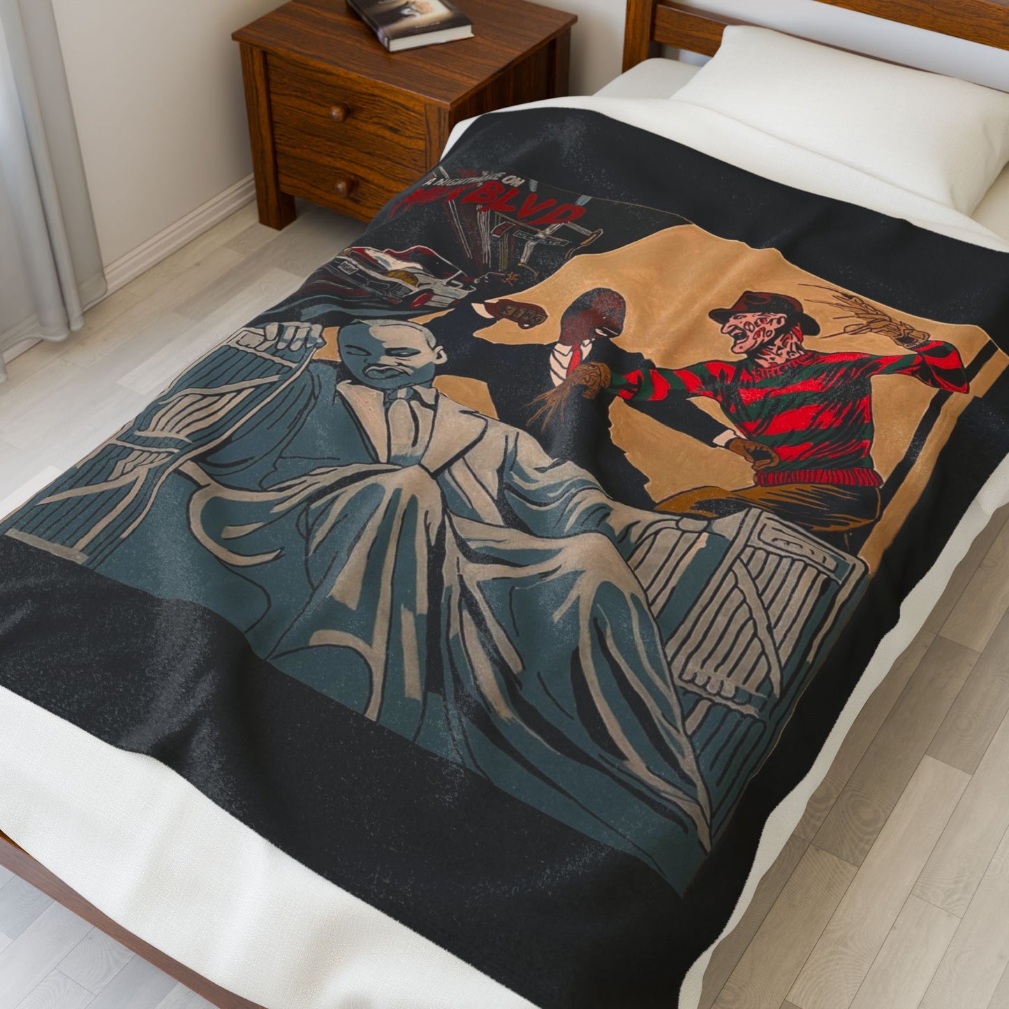 Nightmare on MLK st Velveteen Plush Blanket