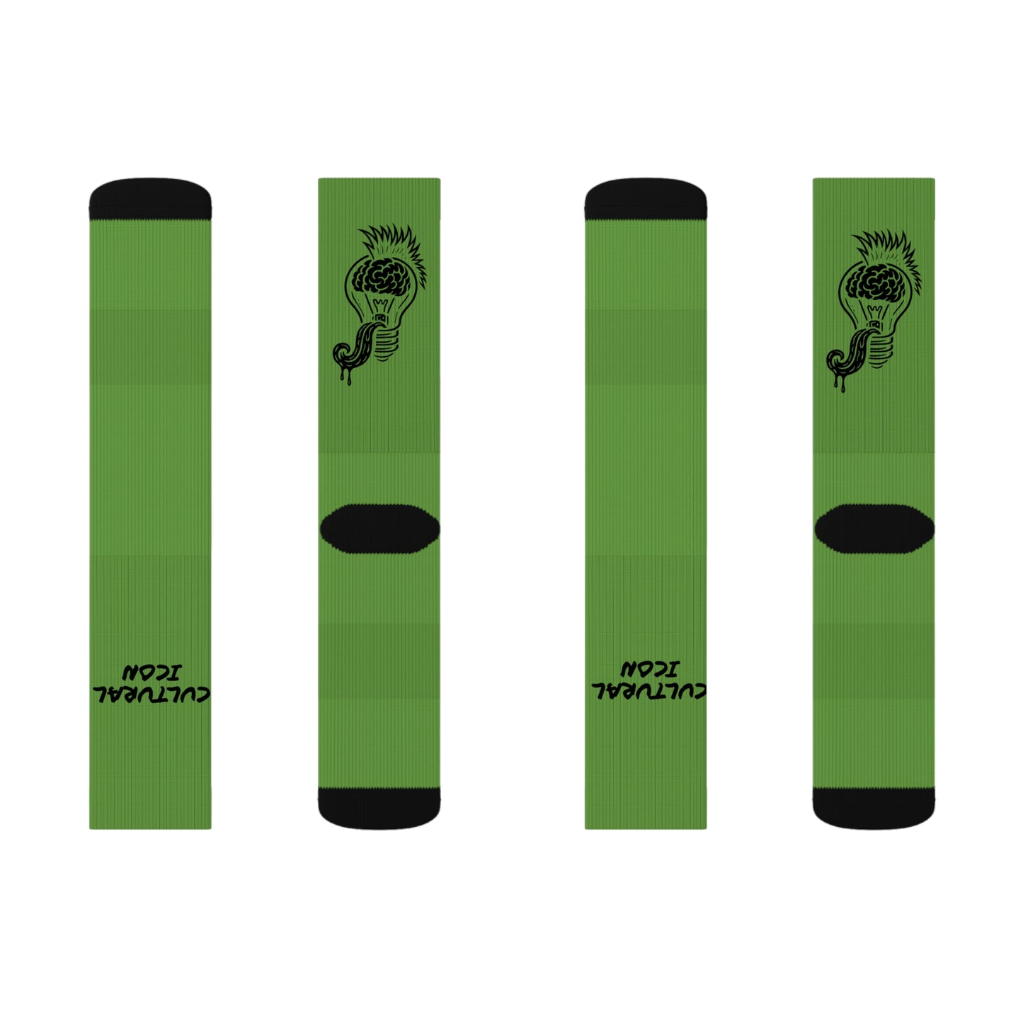 Green and Black Cultural Icon socks